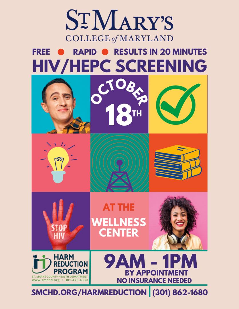 FREE HIV and Hepatitis C Screening at the Wellness Center St. Marys College of Maryland
